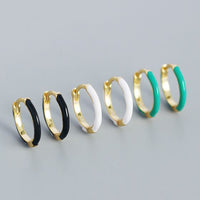 Minimalist Epoxy Circle Huggie Hoop Earrings