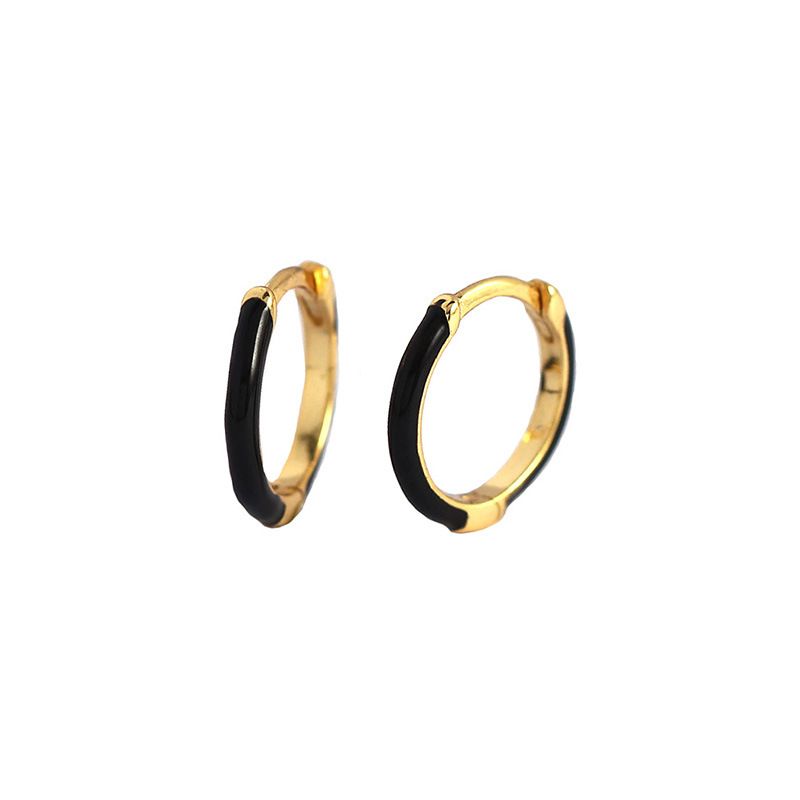 Minimalist Epoxy Circle Huggie Hoop Earrings