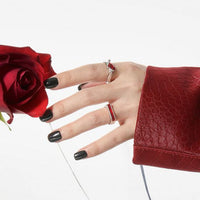 Irregular Heart Crystal Adjustable Ring in 925 Sterling Silver