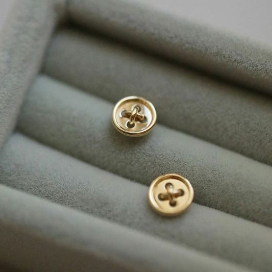 Hollow Button 925 Sterling Silver Stud Earrings