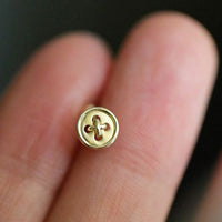 Hollow Button 925 Sterling Silver Stud Earrings