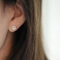 Hollow Button 925 Sterling Silver Stud Earrings