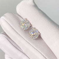 Unisex Round Moissanite Classic Stud Earrings