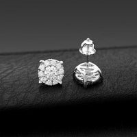 Unisex Round Moissanite Classic Stud Earrings