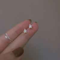 Mini Broken Crystal Star Sterling Silver Stud Earrings