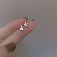 Mini Broken Crystal Star Sterling Silver Stud Earrings