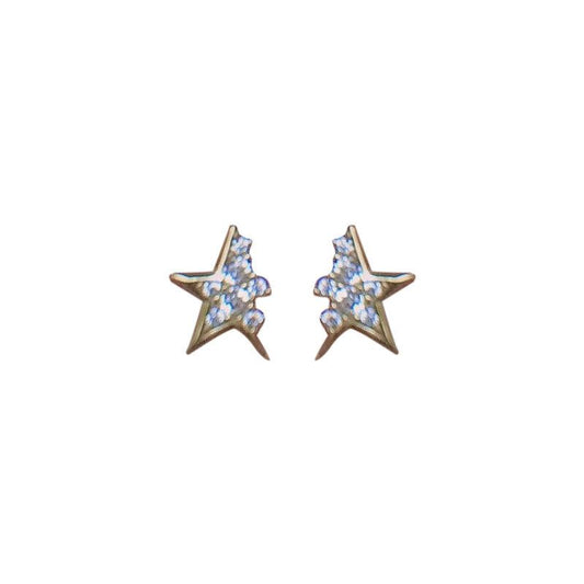 Mini Broken CZ Star Sterling Silver Stud Earrings