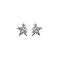 Mini Broken Crystal Star Sterling Silver Stud Earrings
