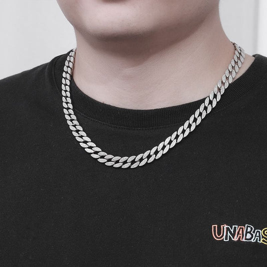 Men's Cubic Hollow Chain Necklace, 925 Sterling Silver
