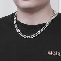 Men's Cubic Hollow Chain Necklace, 925 Sterling Silver