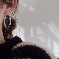Hollow Waterdrop Circle Hoop Earrings, 925 Sterling Silver