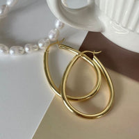 Hollow Waterdrop Circle Hoop Earrings, 925 Sterling Silver