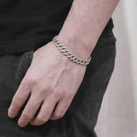 Men's Cubic Hollow Chain Bracelet 925 Sterling Silver