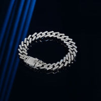 Men's Cubic Hollow Chain Bracelet 925 Sterling Silver