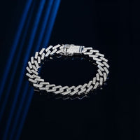 Men's Cubic Hollow Chain Bracelet 925 Sterling Silver