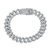 Men's Cubic Hollow Chain Bracelet 925 Sterling Silver