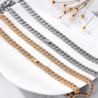 Men's Hollow Curb Crystal Chain Necklace, 925 Sterling Silver, 50cm - 60cm