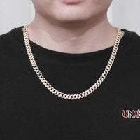 Men's Hollow Curb Crystal Chain Necklace, 925 Sterling Silver, 50cm - 60cm
