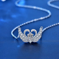 Moissanite Swan Necklace in 925 Sterling Silver