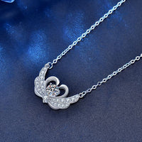 Moissanite Swan Necklace in 925 Sterling Silver