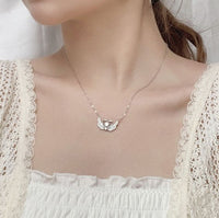 Moissanite Swan Necklace in 925 Sterling Silver