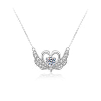 Moissanite Swan Necklace in 925 Sterling Silver