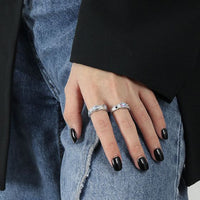 Irregular Round Created Moonstone Adjustable Ring