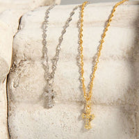 Crystal Cross Necklace in 925 Sterling Silver