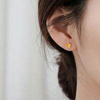Asymmetric Mini Flower Stud Earrings