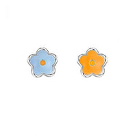 Asymmetric Mini Flower Stud Earrings