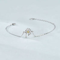 Summer Daisy Crystal Sterling Silver Bracelet