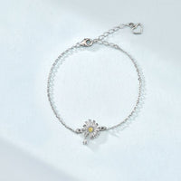Summer Daisy Crystal Sterling Silver Bracelet