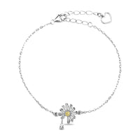 Summer Daisy Crystal Sterling Silver Bracelet