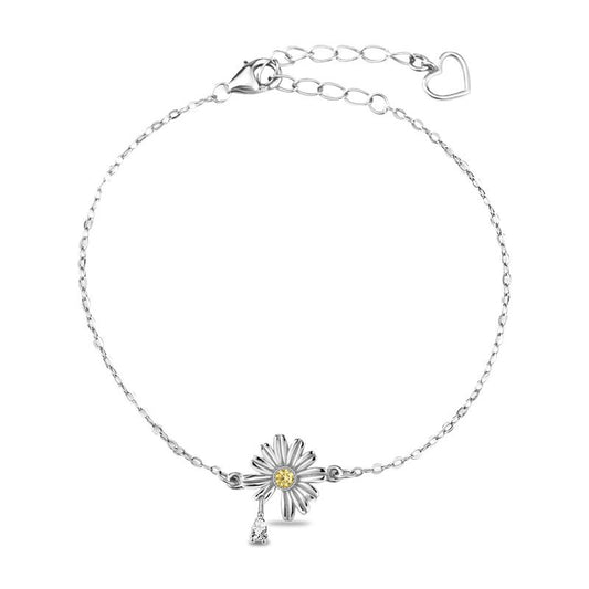 Summer Daisy CZ Sterling Silver Bracelet