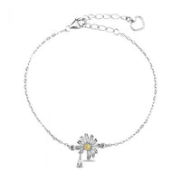 Summer Daisy Crystal Sterling Silver Bracelet