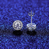 Sunshine Round Cubic Zirconia Stud Earrings, 925 Sterling Silver