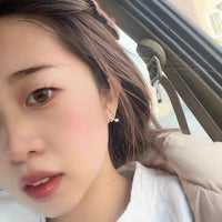 Shell Pearl Heart Crystal Stud Earrings