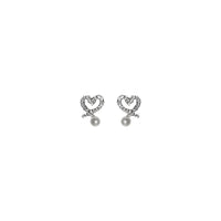 Shell Pearl Heart Crystal Stud Earrings