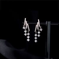 Meteor Shower Crystal Sterling Silver Drop Earrings