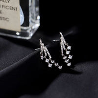 Meteor Shower Crystal Sterling Silver Drop Earrings