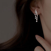 Meteor Shower Crystal Sterling Silver Drop Earrings