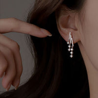 Meteor Shower Crystal Sterling Silver Drop Earrings