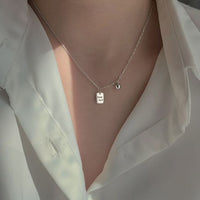 Good Luck Rectangle Drop Necklace
