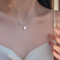 Good Luck Rectangle Drop Necklace