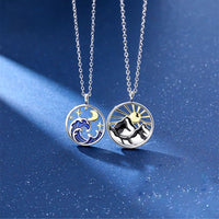 Mountains and Sea Waves Promise Necklace