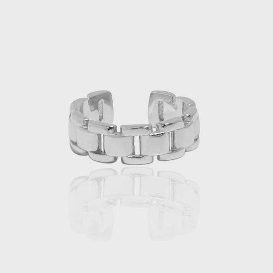Fashion Box Chain Non-Pierced Earring, 925 Sterling Silver (Single)