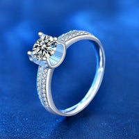 Cowhead Moissanite Crystal Adjustable Ring, 925 Sterling Silver