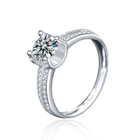 Cowhead Moissanite Crystal Adjustable Ring, 925 Sterling Silver