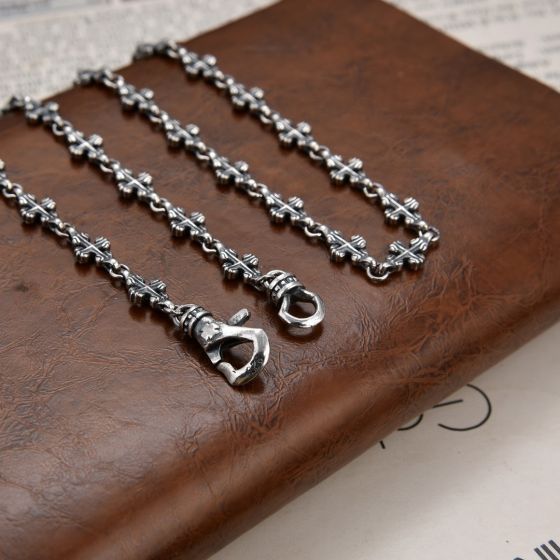 Vintage Cross 925 Sterling Silver Necklace