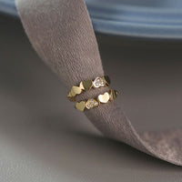 Sweet Crystal Heart-in-Heart 925 Sterling Silver Huggie Hoops